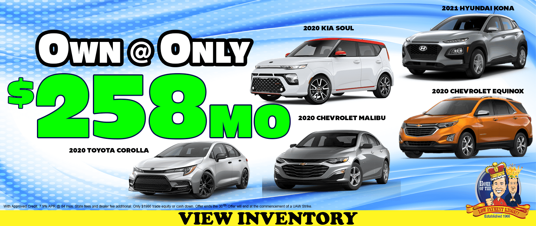 OWN @ ONLY 258mo AUG 2023 USED SPECIAL Banner