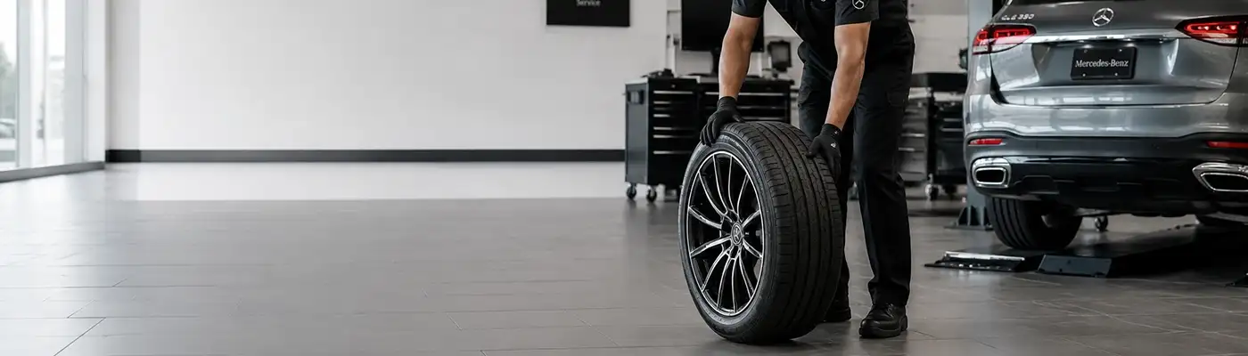 Mercedes-Benz Tech Replacing Tire