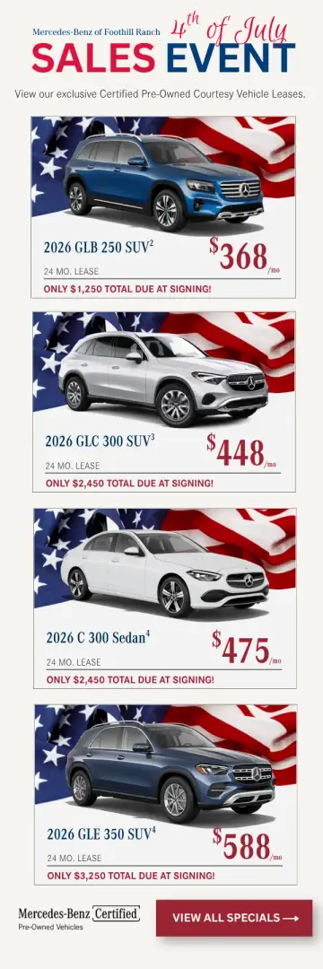 Mercedes-Benz of Foothill Ranch CVP Specials for July