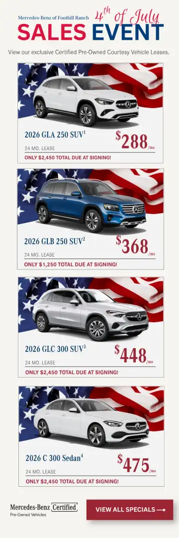 Mercedes-Benz of Foothill Ranch CVP Specials for July