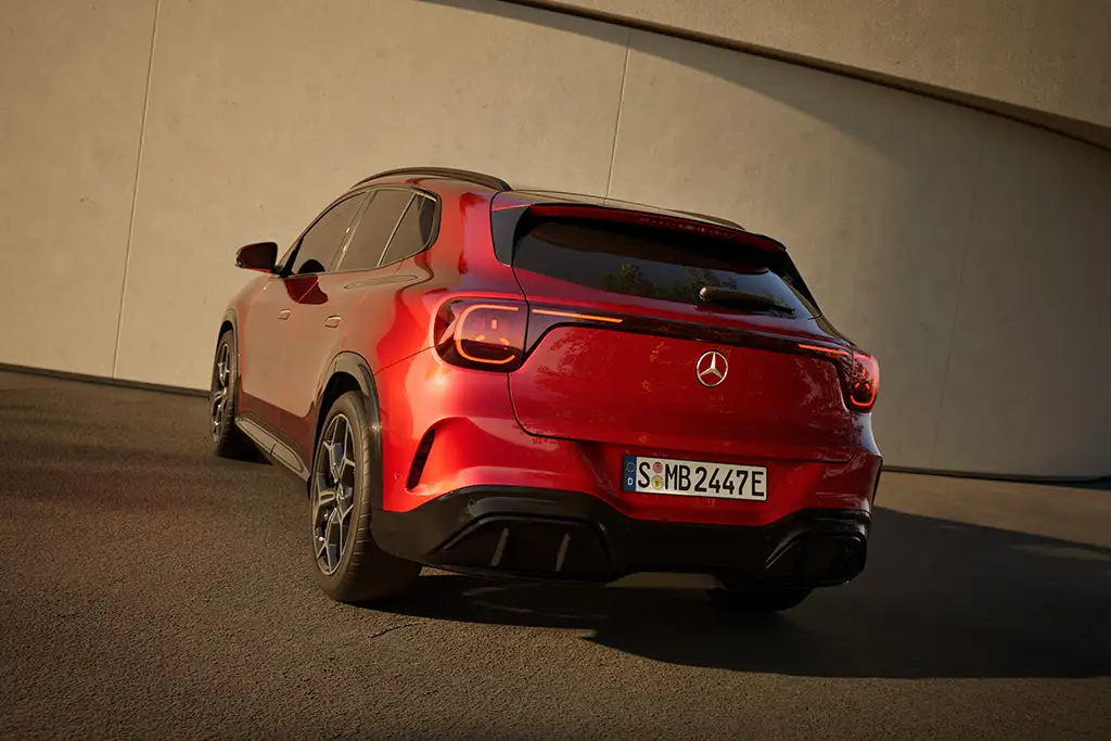 Rear exterior view of the all-new 2028 Mercedes-Benz GLA