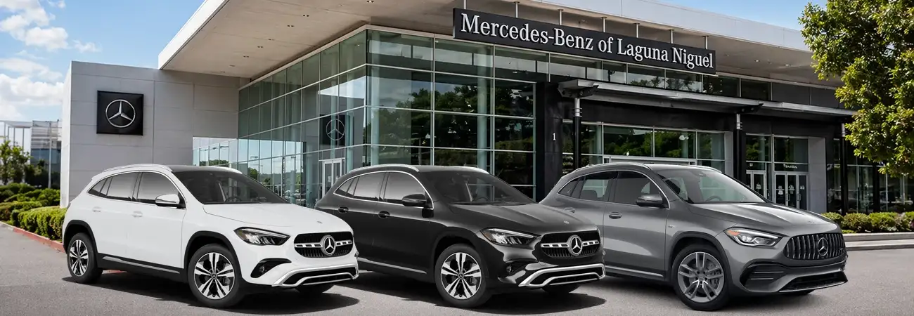 GLA Family in Front of Mercedes-Benz of Laguna Niguel