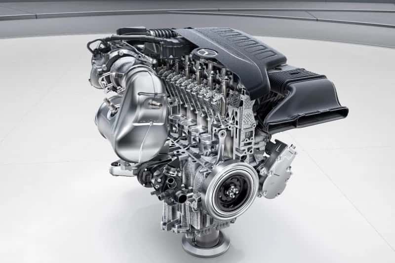 Mercedes-Benz engine bay serviced against Southern California heat and sun