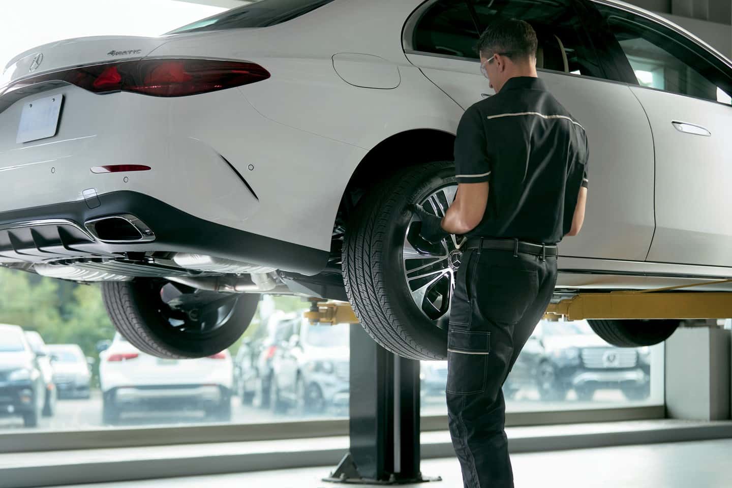Mercedes-Benz wheels cleaned during a Complete Detail at Mercedes-Benz of Laguna Niguel