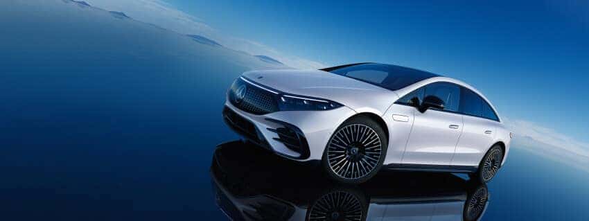 EQS Sedan on blue background