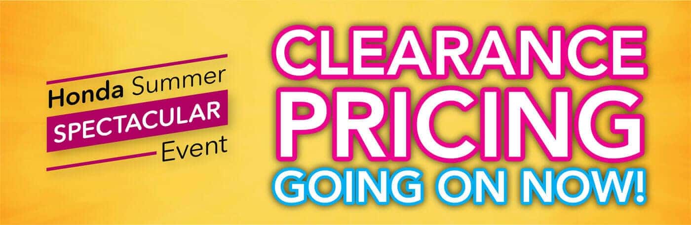 2019 Honda Summer Spectacular Event Clearance Pricing Banner