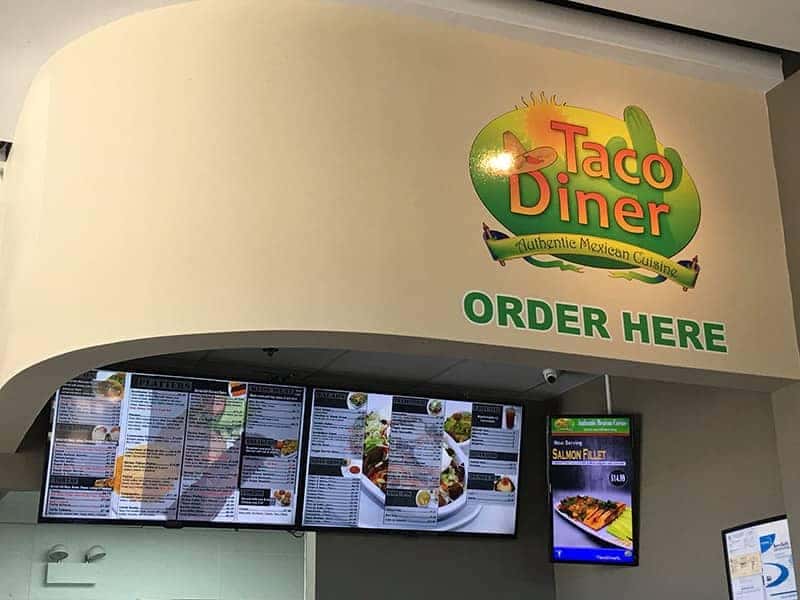 Taco diner deals menu