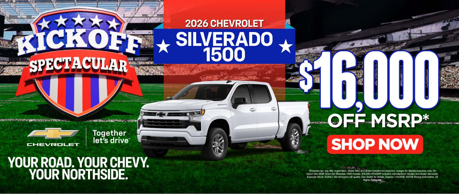 2026 Chevrolet Silverado 1500 $16,000 Off MSRP*