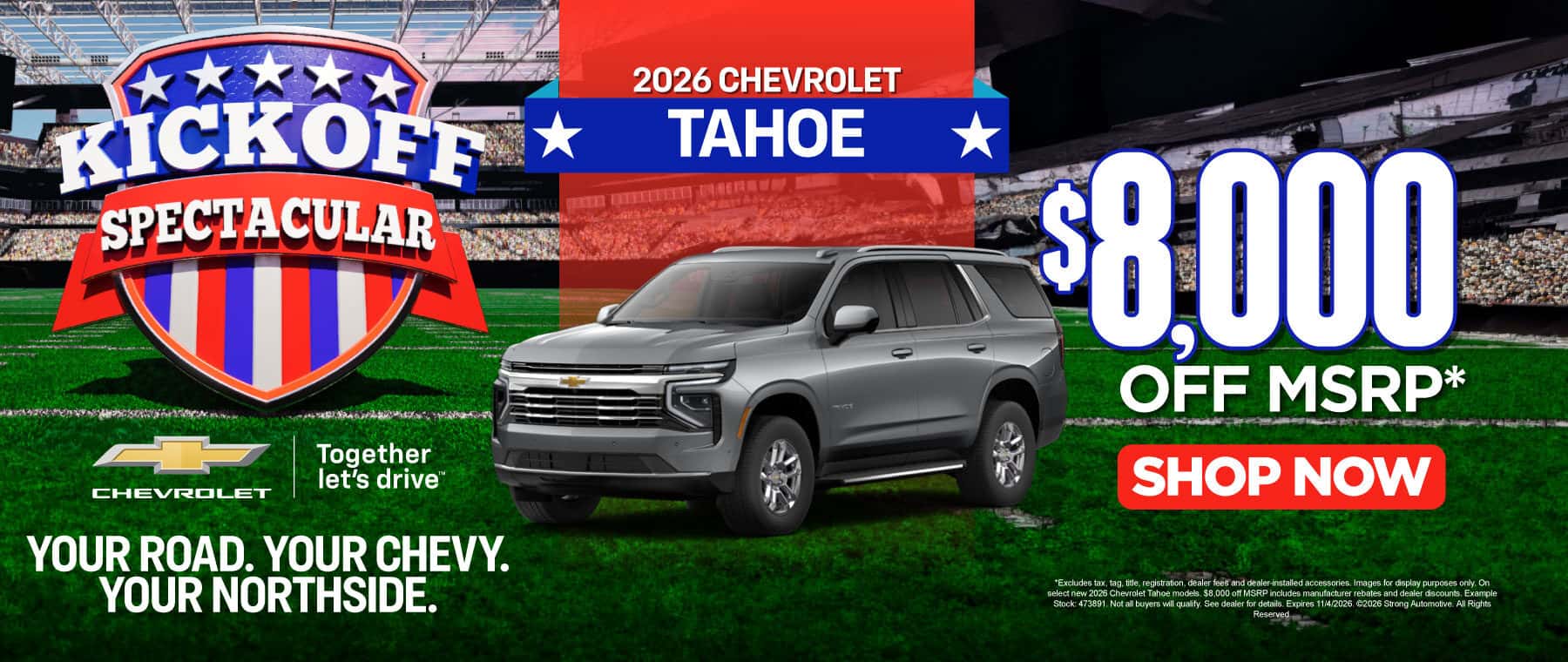 2026 Chevrolet Tahoe $8,000 Off MSRP*