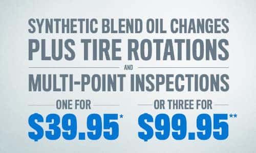 synthetic blend oil change special