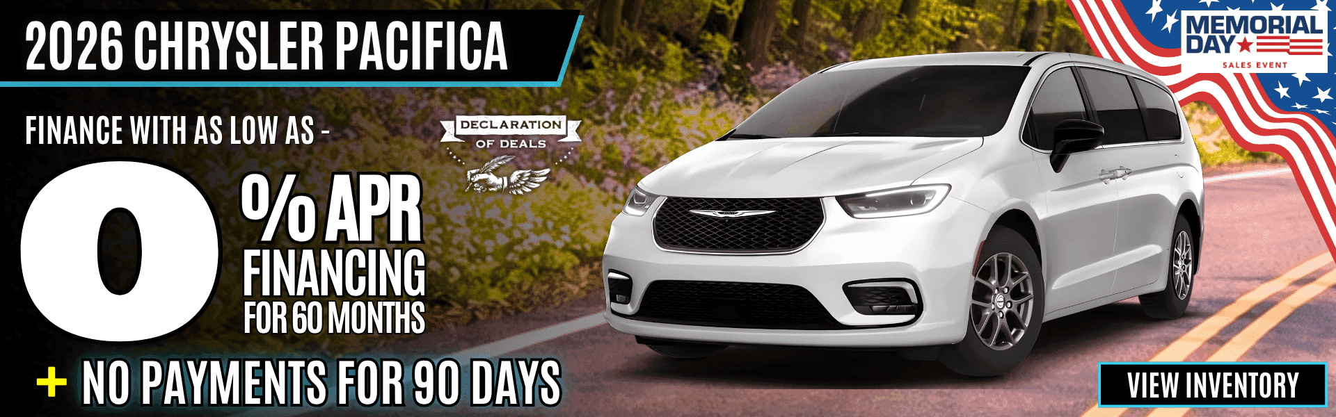 chrysler pacifica apr offer memorial day 2026