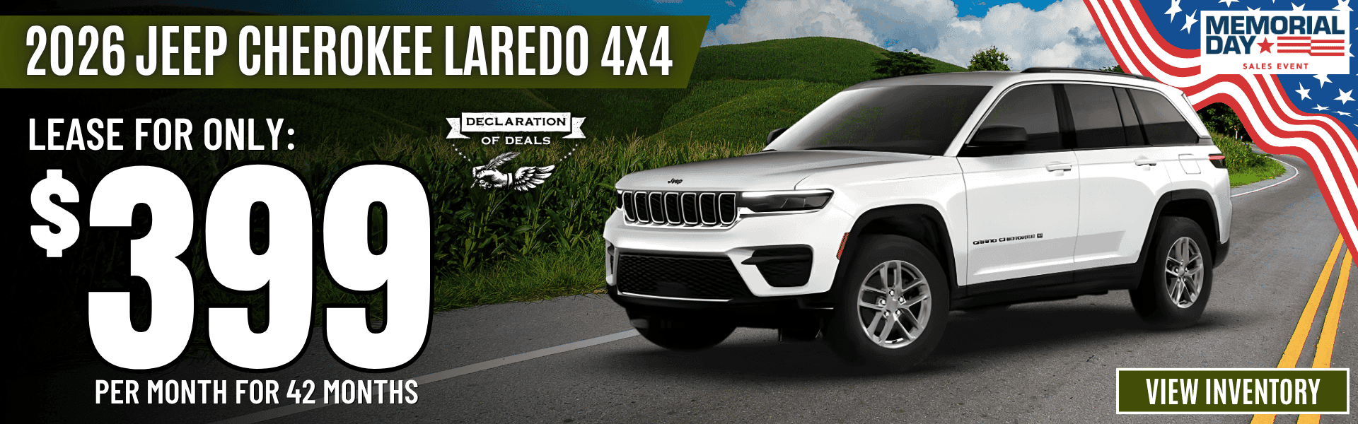 jeep cherokee lease apr offer memorial day 2026