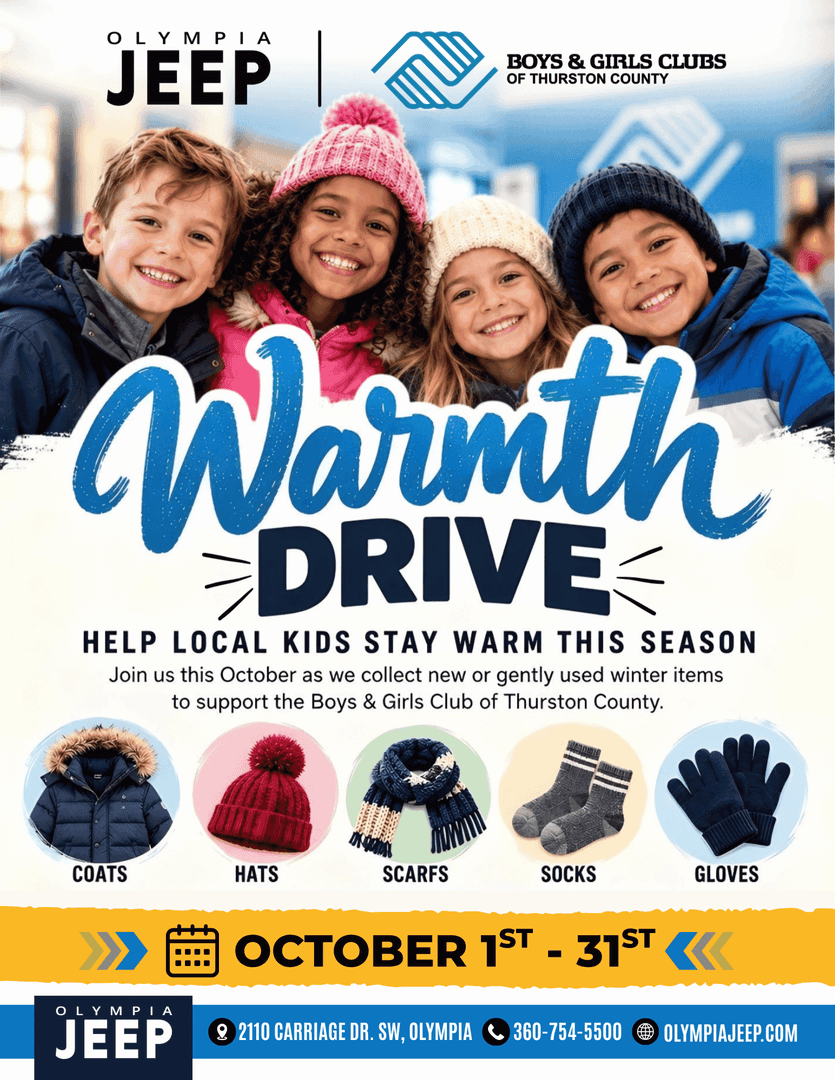 warmth clothing drive at olympia jeep for boys and girls club 2026