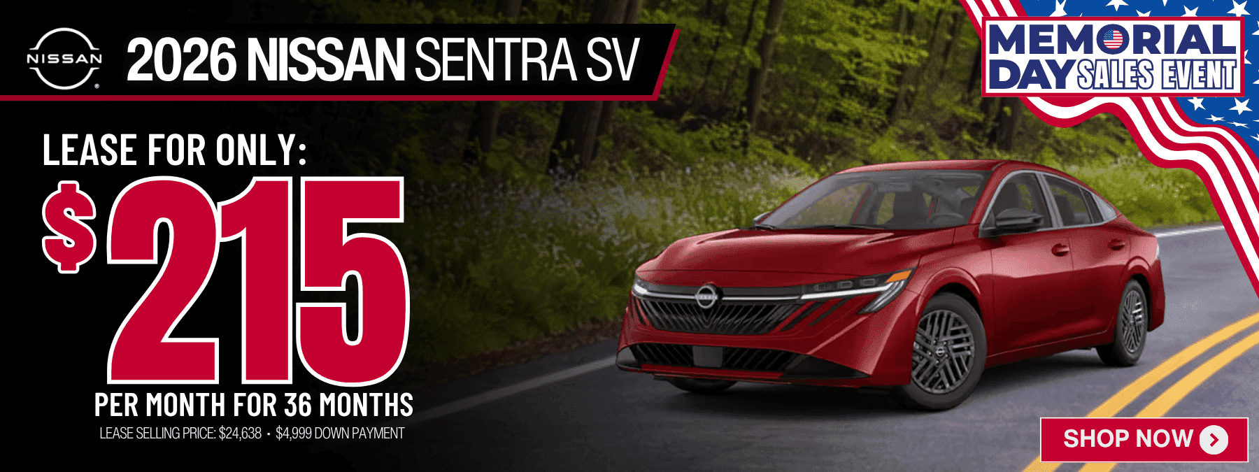nissan sentra lease offer memorial day 2026