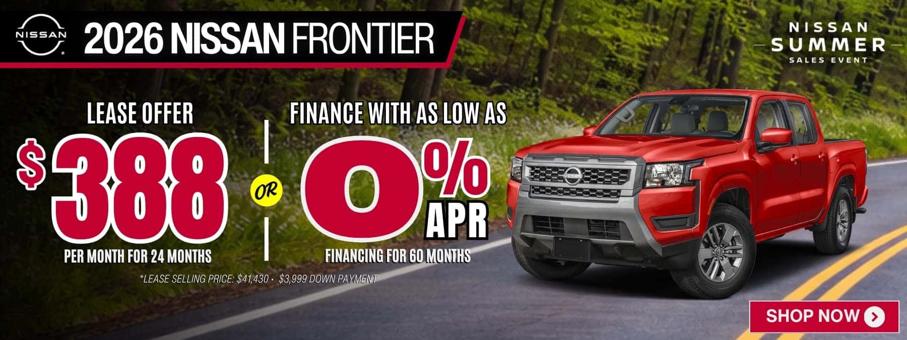 2026 nissan frontier lease finance offer