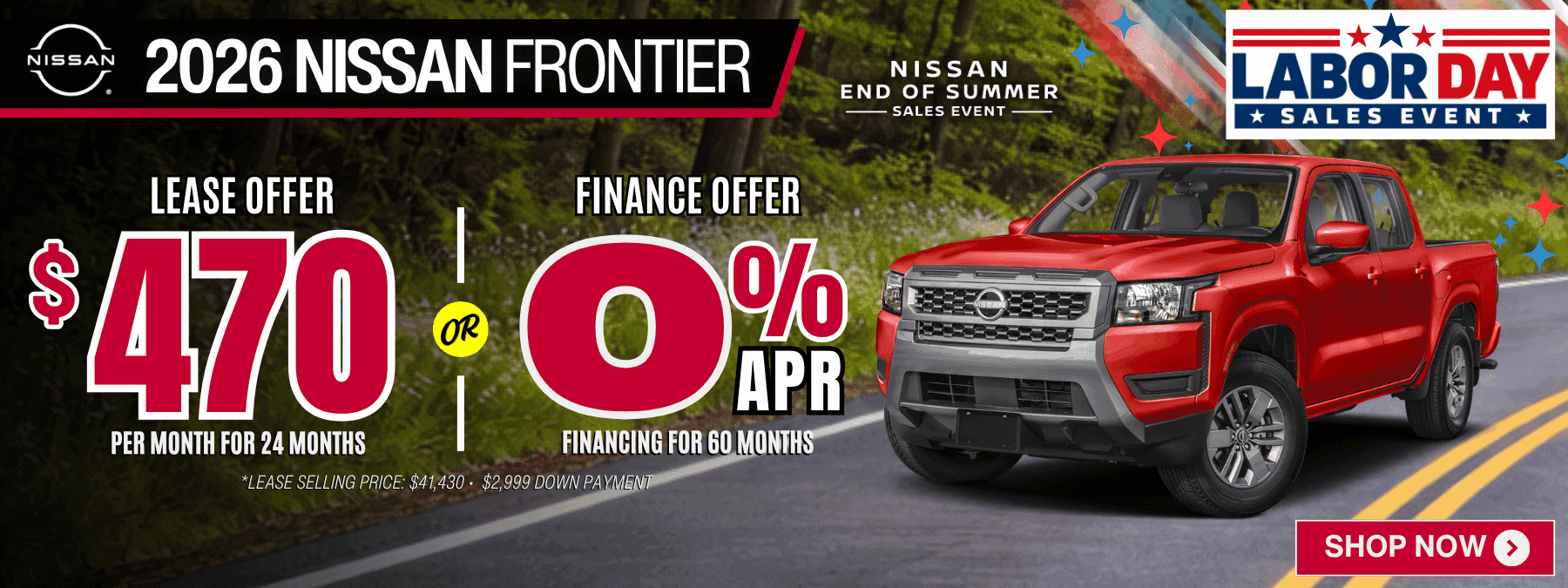 2026 nissan frontier apr lease offer
