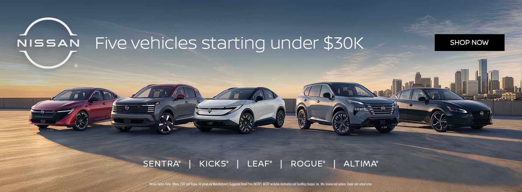 5 new nissan vehicles under $30k