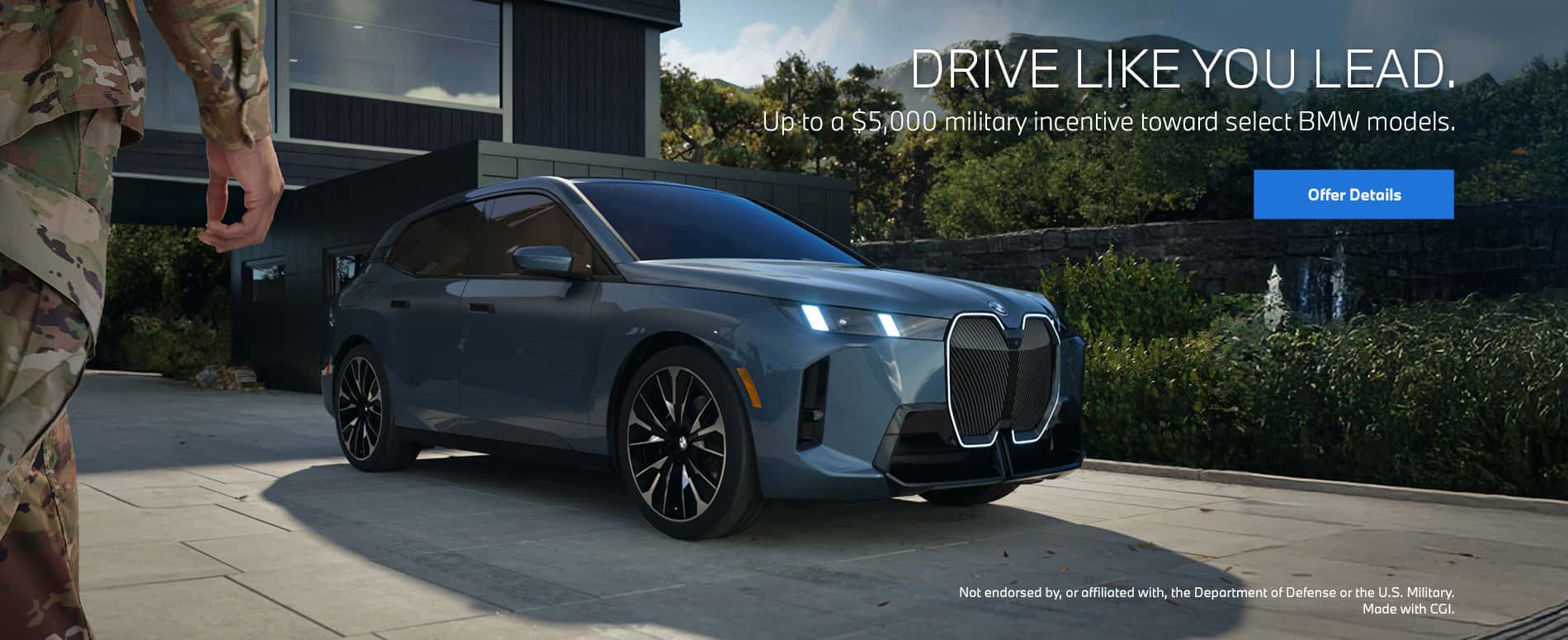 Up to $5000 military incentive toward select BMW models.