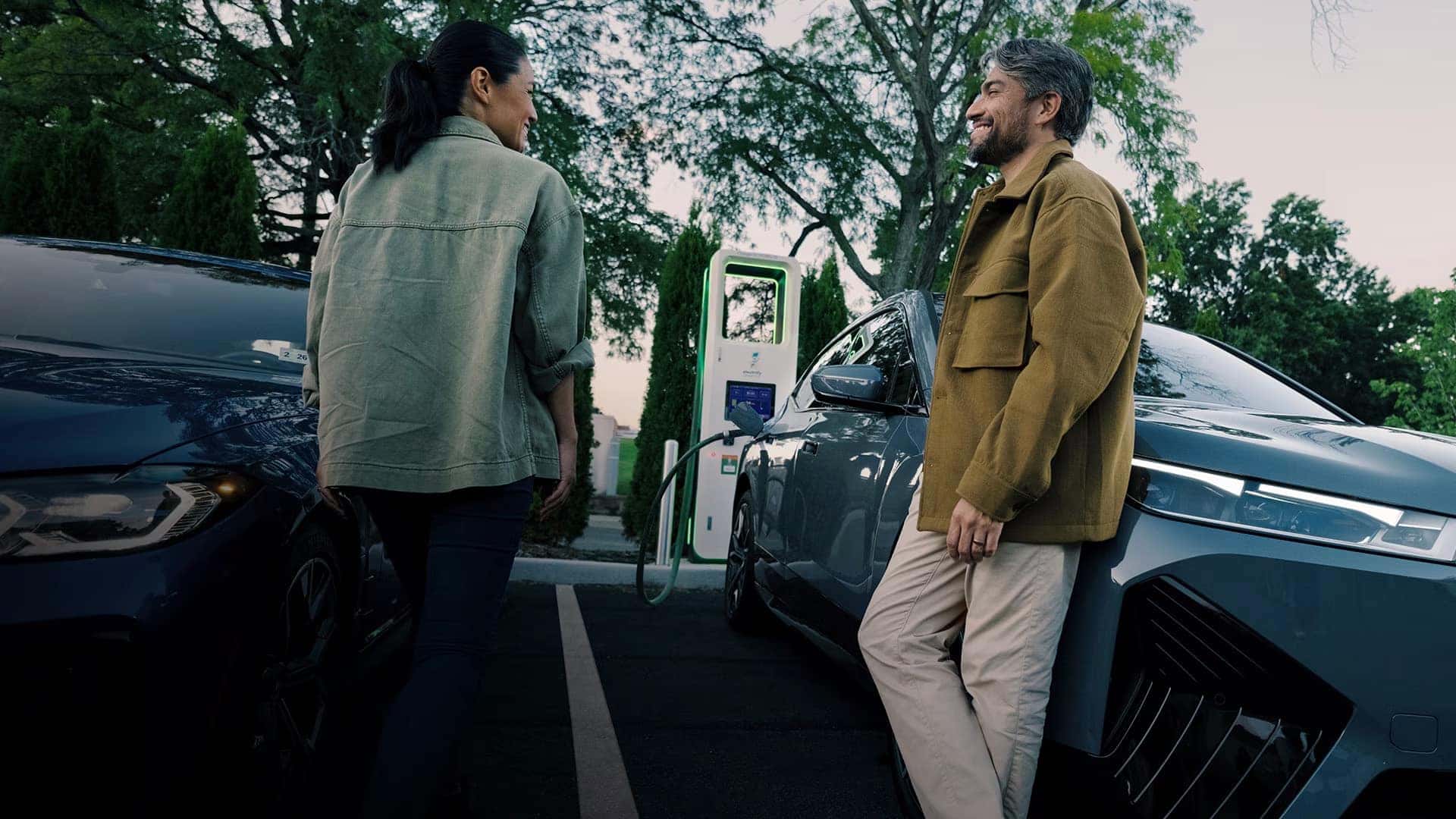 People charging their BMW EVs