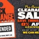 Black & Orange Pre-Owned Tag Sale or 0 APR On All New Harleys