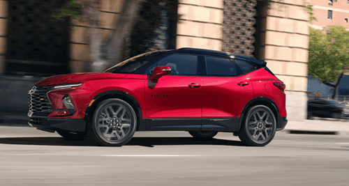 Chevy Blazer Driving Down the Road