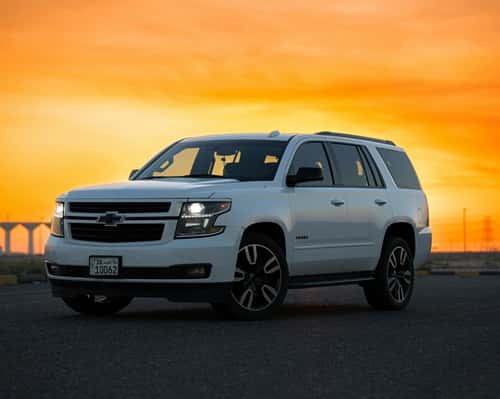 Tahoe SUV at Sunset