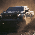 Chevy Silverado Driving through the mud
