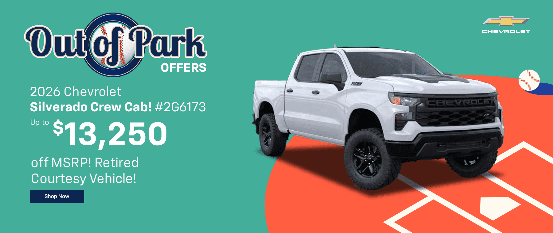 Up to $13,250 off MSRP! Retired Courtesy Vehicle! 2026 Chevrolet Silverado Crew Cab! #2G6173