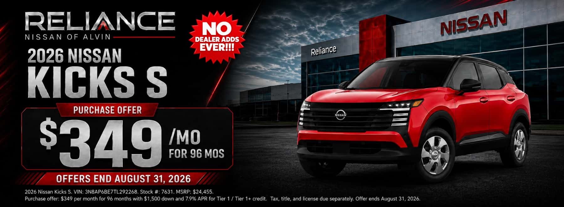 Reliance Nissan August Incentives