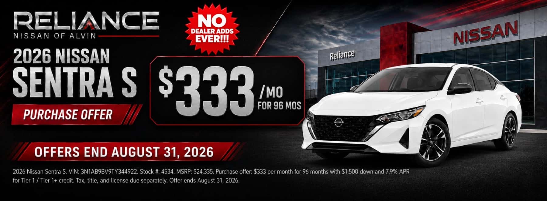 Reliance Nissan August Incentives