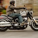 Rider on 2016 Softail Fat Boy Lo