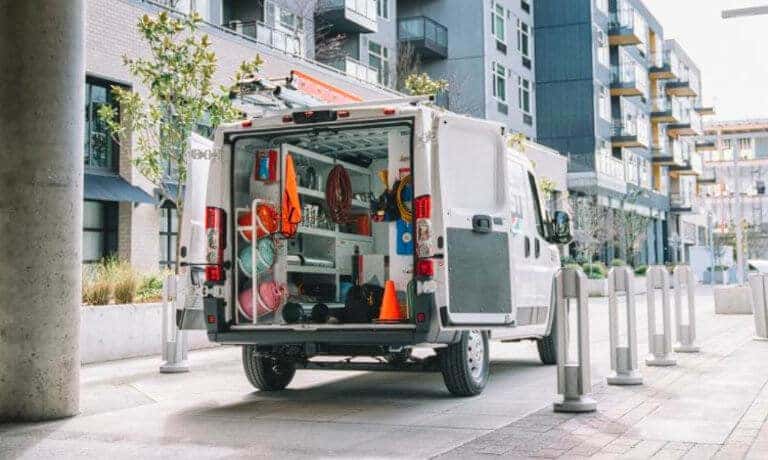 2021 Ram ProMaster exterior HVAC van at jobsite