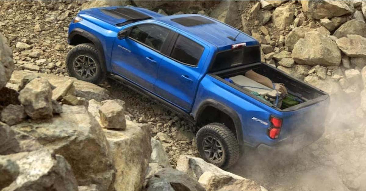 Blue 2023 Chevrolet Colorado Rock Climbing