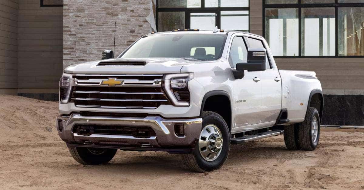 White 2025 Chevrolet Silverado 3500 parked on dirt road | Sierra Blanca Motors