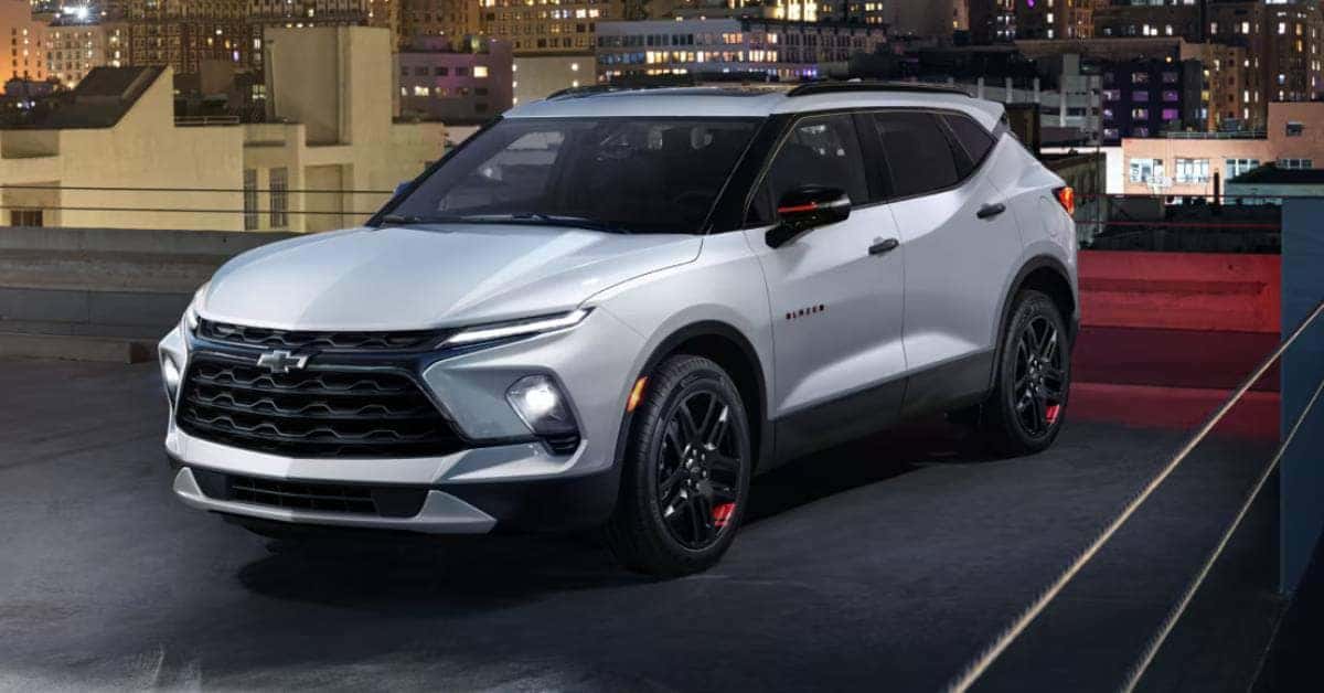 White 2025 Chevrolet Blazer parked on road | Sierra Blanca Motors
