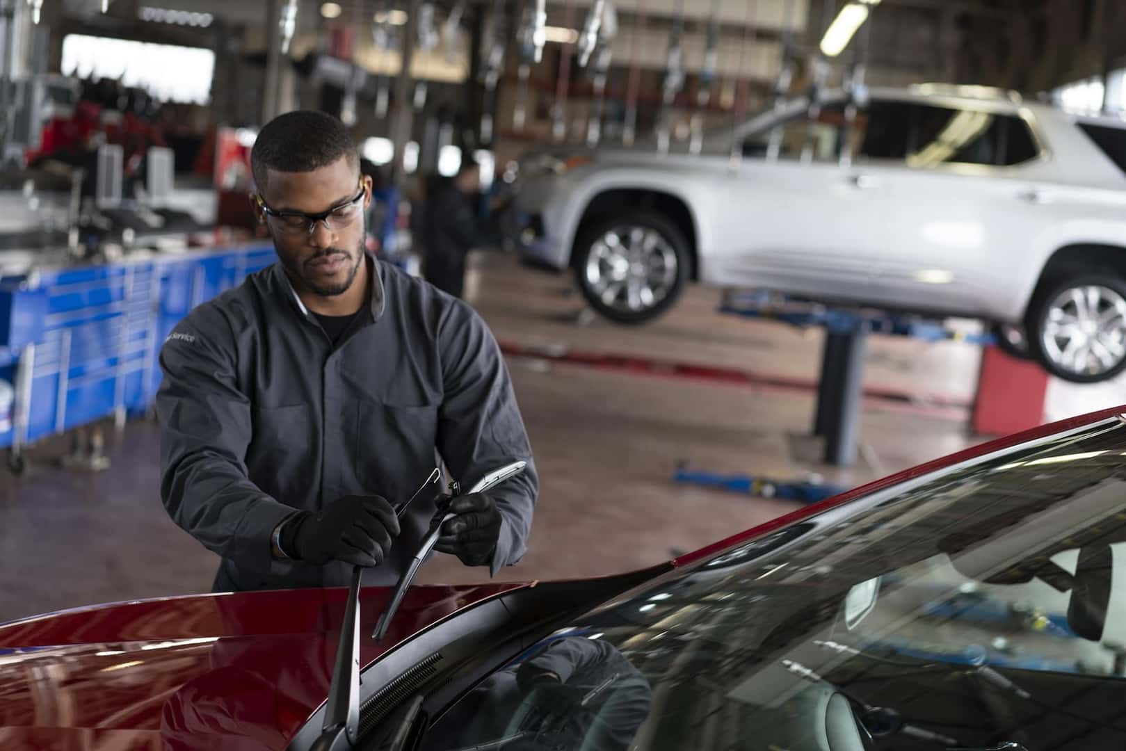 man working on a car