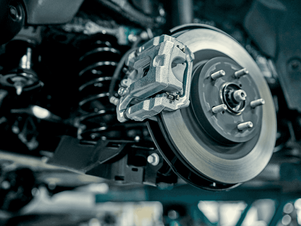 Brakes in a service center, like the one at Spartanburg Honda near Greenville.