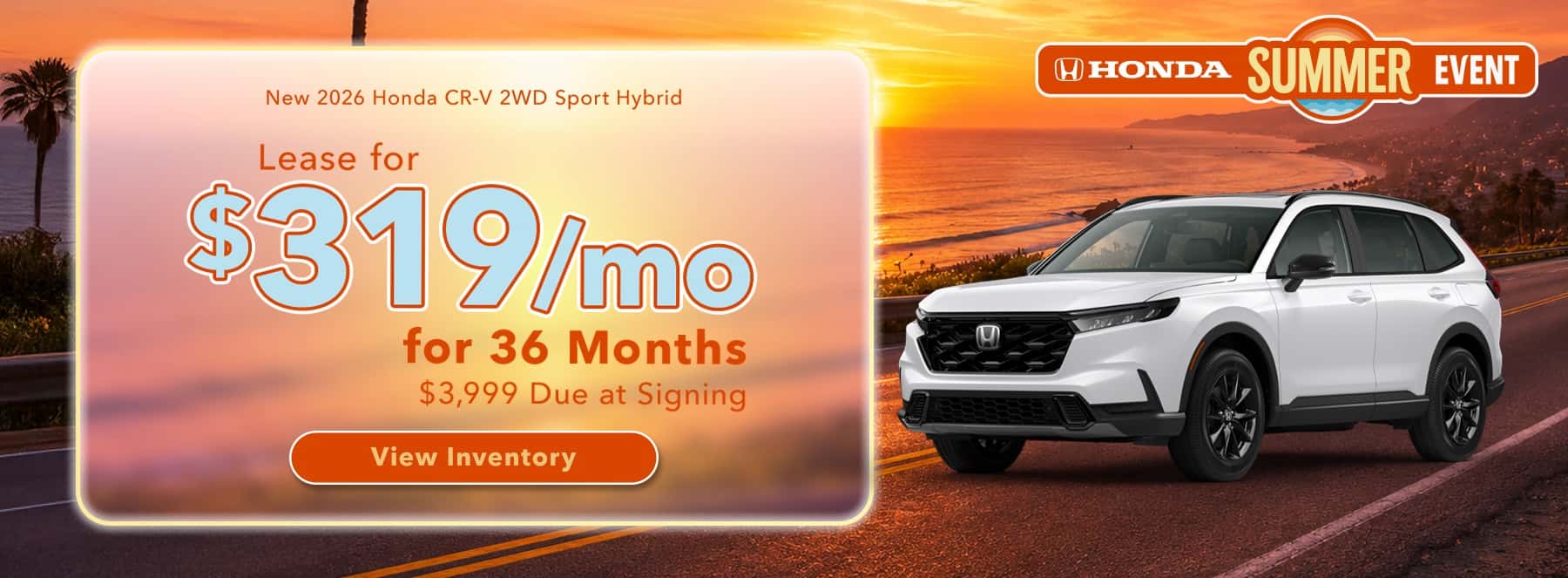 2026 Honda CR‑V Sport Hybrid Lease for $319/mo – Spartanburg, SC