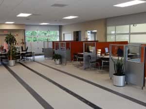 July 19, 2016 – The temporary sales showroom in our future service drive in. Sunnyside Acura Nashua, NH
