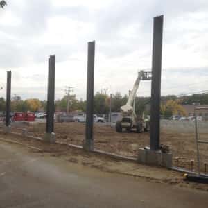 October 13, 2015 - The steel framing has begun to go up for the service department expansion.