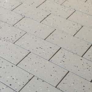 June 20, 2016 - The service drive tiling waiting for grout.