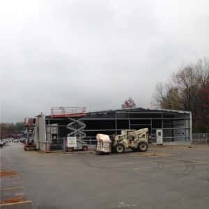 November 13, 2015 - The construction team is making sure the new service building has enough insulation to keep the cars warm.