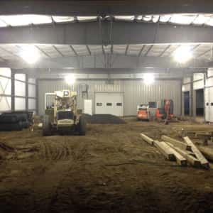 November 19, 2015 - On the inside of the Service Department Extension, the new vehicle lift pits are being dug.