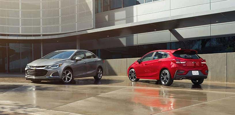 2019 Cruze Sedan Premier and 2019 Cruze Hatch RS Parked Next to Each Other