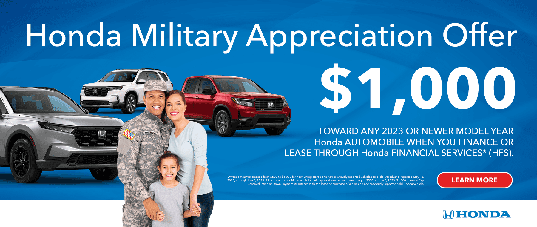 Honda military appreciation offer
