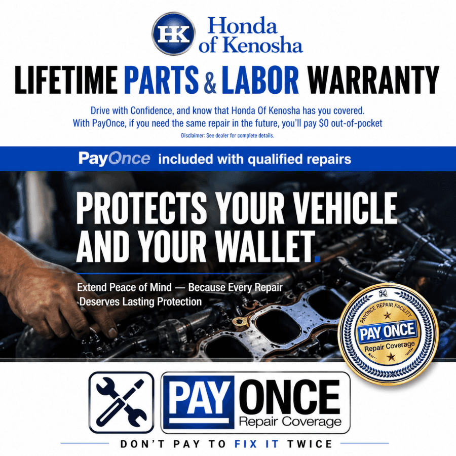 Honda Of Kenosha Lifetime Parts Warranty