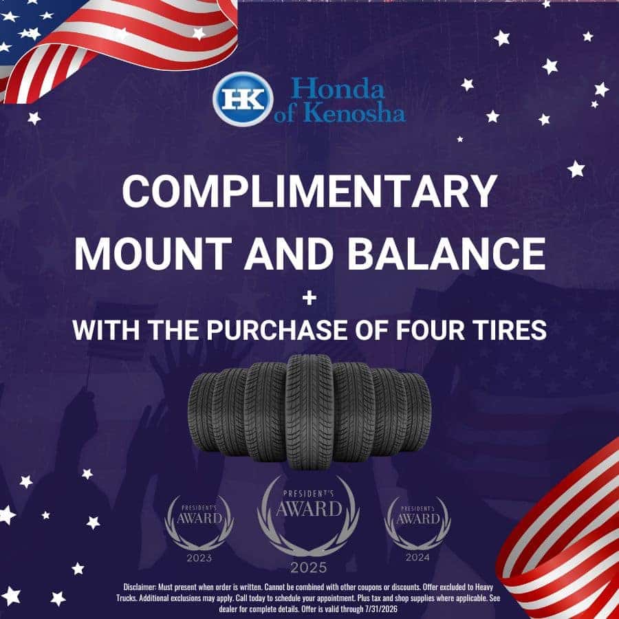 Honda of Kenosha | Complimentary Mount and Balance