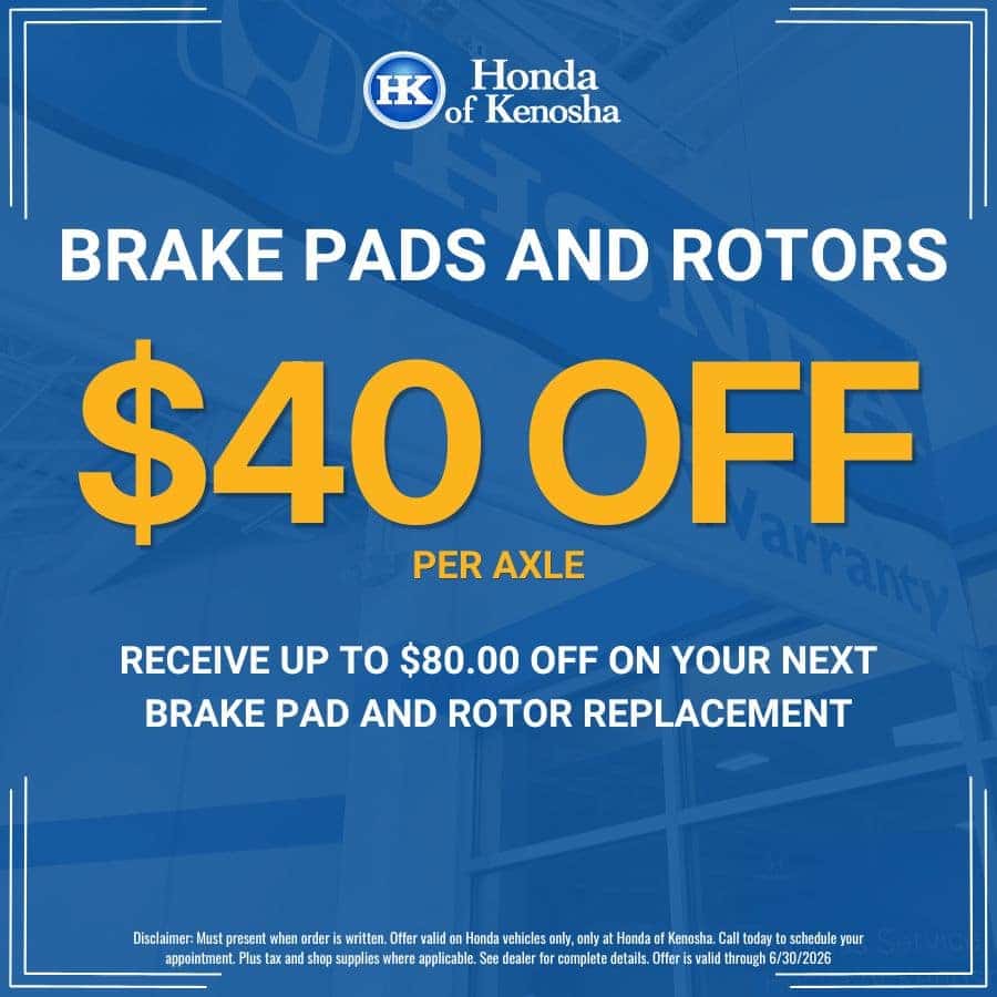 Honda of Kenosha | Brake Pads and Rotors