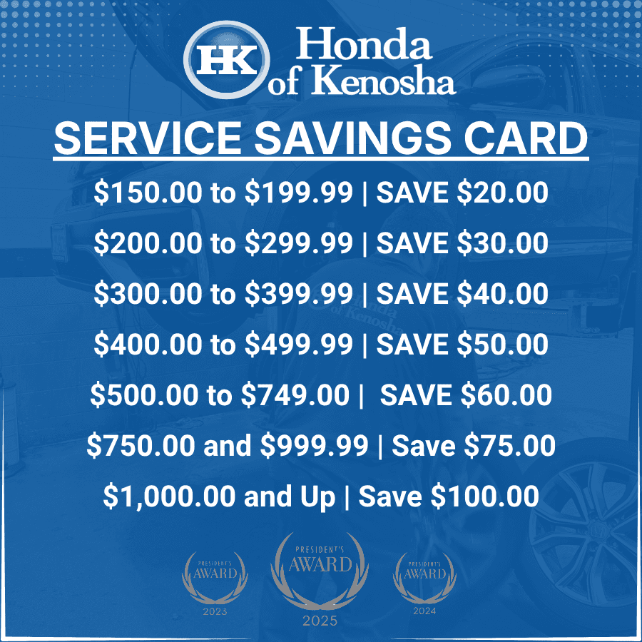 Honda of Kenosha | Service Savings Card