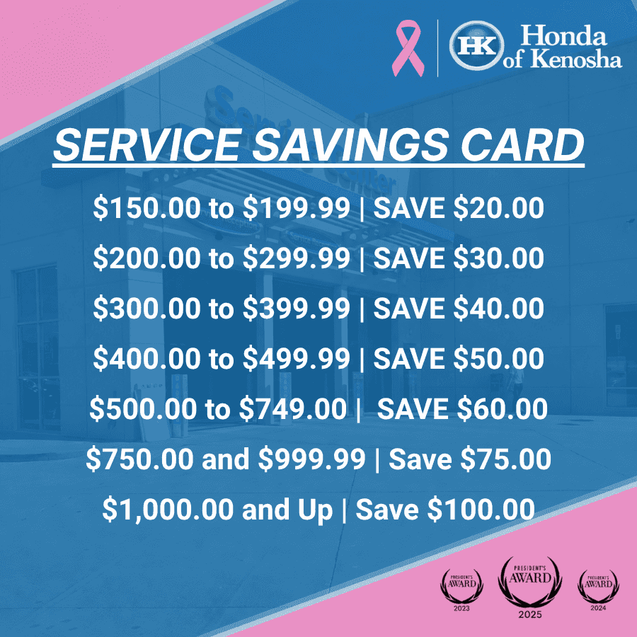 Honda of Kenosha | Service Savings Card